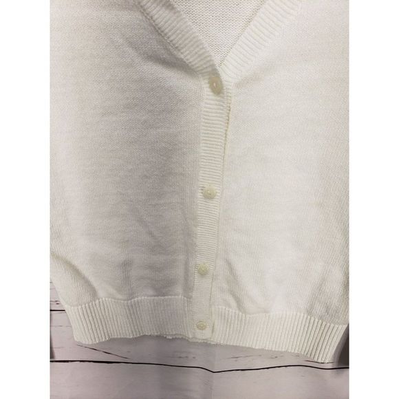 Old Navy White Button‎ Up Girl's Size 8 Regular School Uniform Sweater - Picture 8 of 9